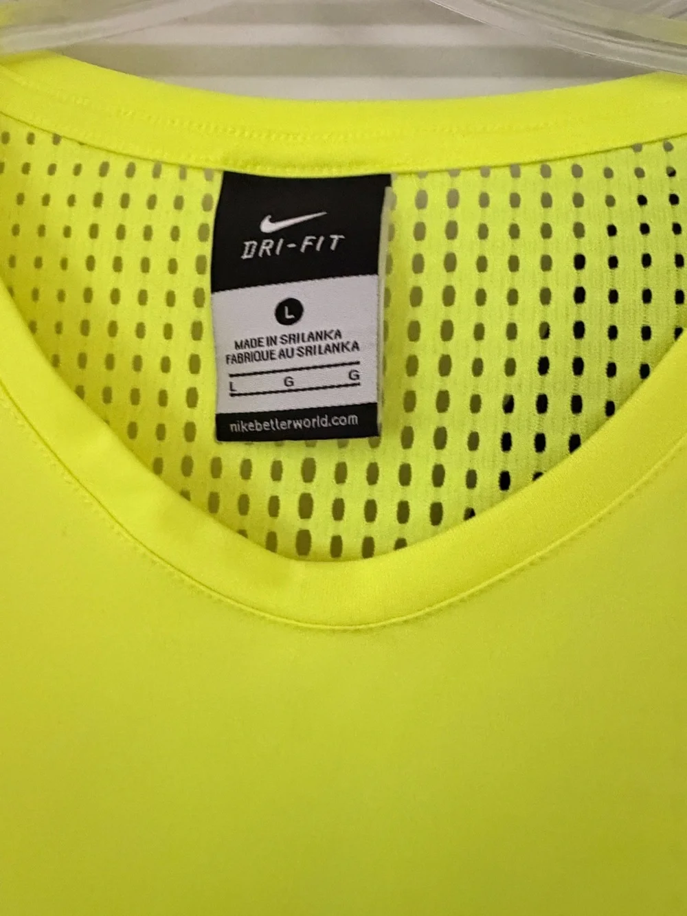 Nike Women's Neon Yellow Short Sleeve V-Neck Athletic Tee